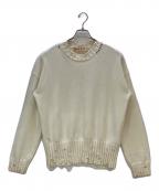 MARNIマルニ）の古着「コットンダメージクルーネックニット」｜アイボリー