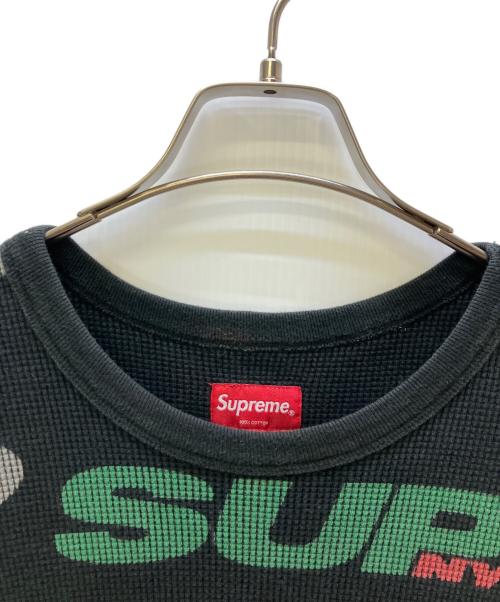 SUPREME（シュプリーム）SUPREME (シュプリーム) NY Waffle Thermal ブラック×グリーン サイズ:Sの古着・服飾アイテム