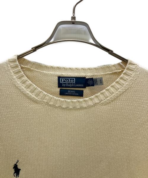 POLO RALPH LAUREN（ポロ・ラルフローレン）POLO RALPH LAUREN (ポロ・ラルフローレン) BEMAS (ビームス) 薄手ニット BEMAS LIMITED EDITION アイボリー サイズ:Mの古着・服飾アイテム
