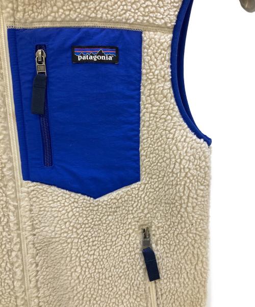Patagonia（パタゴニア）Patagonia (パタゴニア) クラシックレトロエックスベスト Classic Retro-X Vest ベージュ×ブルー サイズ:XSの古着・服飾アイテム
