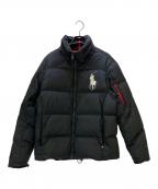 POLO RALPH LAURENポロ・ラルフローレン）の古着「ナイロンダウンジャケット」｜ブラック×レッド