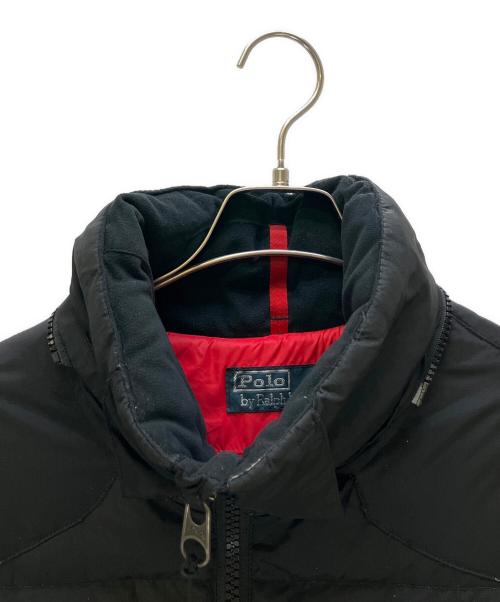 POLO RALPH LAUREN（ポロ・ラルフローレン）POLO RALPH LAUREN (ポロ・ラルフローレン) ナイロンダウンジャケット ブラック×レッド サイズ:Mの古着・服飾アイテム