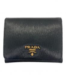 PRADA（プラダ）の古着「3つ折り財布」｜ブラック