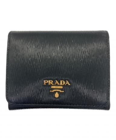 中古・古着通販】PRADA (プラダ) 3つ折り財布 ブラック｜ブランド