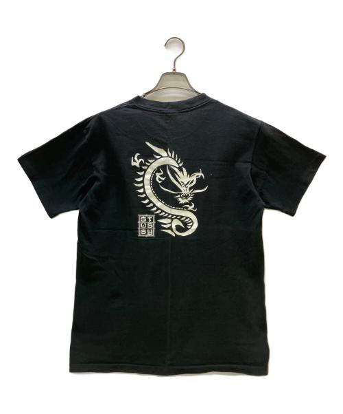 stussy（ステューシー）stussy (ステューシー) 半袖カットソー ドラゴンプリント ブラック サイズ:Lの古着・服飾アイテム