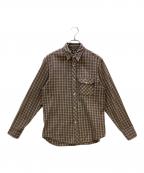 stussyステューシー）の古着「長袖シャツ」｜ベージュ×ブラウン