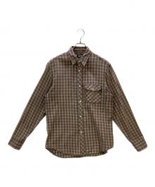 stussy（ステューシー）の古着「長袖シャツ」｜ベージュ×ブラウン
