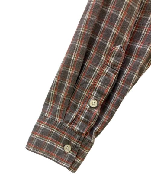 stussy（ステューシー）stussy (ステューシー) 長袖シャツ ベージュ×ブラウン サイズ:Mの古着・服飾アイテム