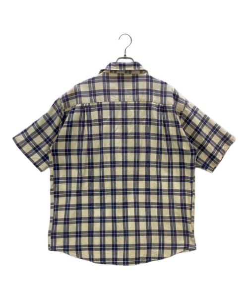 stussy（ステューシー）stussy (ステューシー) 半袖カットソー ブルー×アイボリー サイズ:Mの古着・服飾アイテム