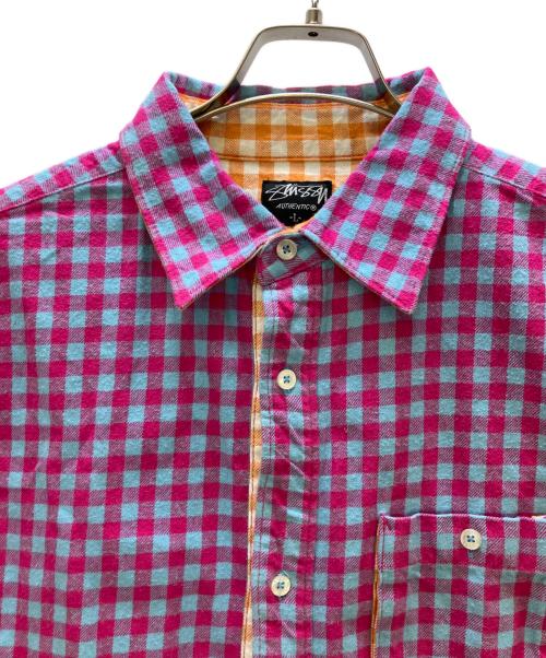 stussy（ステューシー）stussy (ステューシー) 半袖シャツ パープル×ブルー サイズ:L 未使用品の古着・服飾アイテム