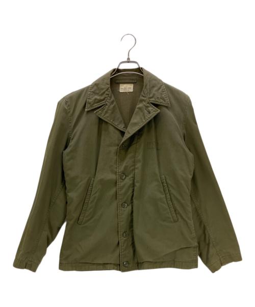 不明（フメイ）不明 (フメイ) フィールドジャケット 40s 海軍 CONMAR ジッパー コの字止め オリーブ サイズ:36の古着・服飾アイテム