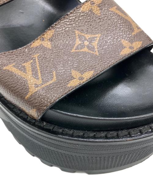 LOUIS VUITTON（ルイ ヴィトン）LOUIS VUITTON (ルイ ヴィトン) 厚底サンダル モノグラム ブラック×ブラウン サイズ:38の古着・服飾アイテム