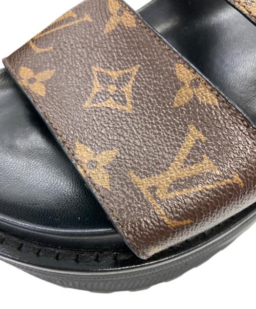 LOUIS VUITTON（ルイ ヴィトン）LOUIS VUITTON (ルイ ヴィトン) 厚底サンダル モノグラム ブラック×ブラウン サイズ:38の古着・服飾アイテム