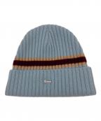 SUPREMEシュプリーム）の古着「ニット帽 Stripe Cashmere Beanie 23FW」｜スカイブルー
