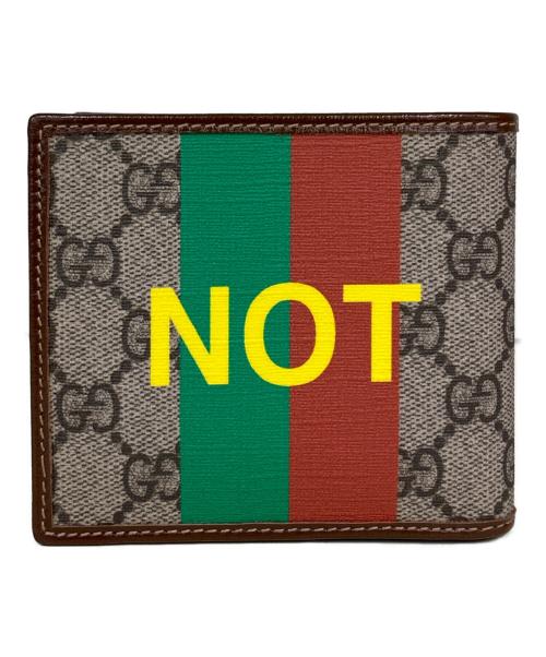 GUCCI（グッチ）GUCCI (グッチ) 2つ折り財布　FAKE/NOT ブラウンの古着・服飾アイテム