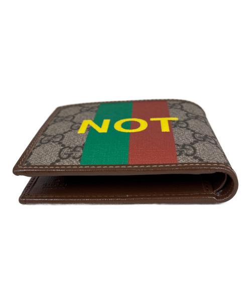 GUCCI（グッチ）GUCCI (グッチ) 2つ折り財布　FAKE/NOT ブラウンの古着・服飾アイテム