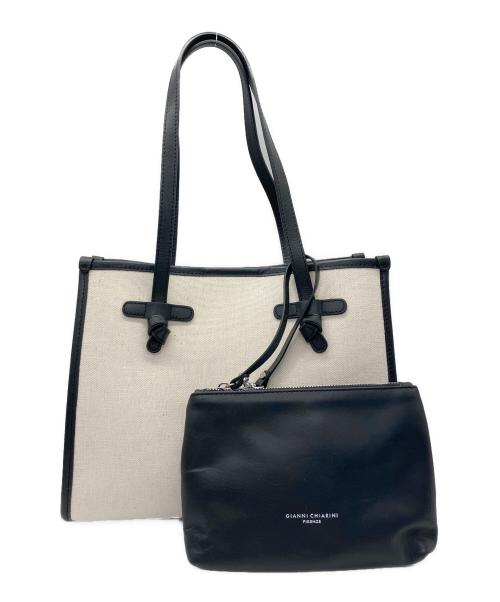 GIANNI CHIARINI（ジャンニ キアリーニ）GIANNI CHIARINI (ジャンニ キアリーニ) トートバッグ ベージュ×ブラックの古着・服飾アイテム