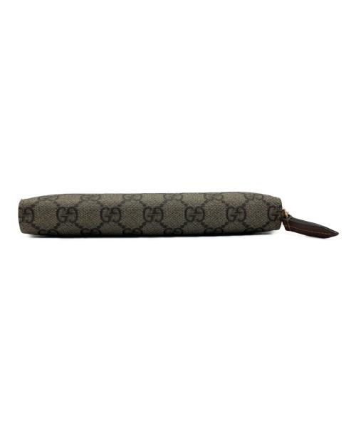GUCCI（グッチ）GUCCI (グッチ) 長財布 GG グレー×ブラウンの古着・服飾アイテム