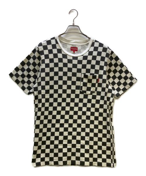 SUPREME（シュプリーム）SUPREME (シュプリーム) 半袖カットソー 2017 pocket tee ホワイト×ブラック サイズ:Mの古着・服飾アイテム