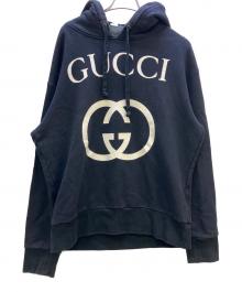 GUCCI（グッチ）の古着「プルオーバーパーカー　インターロッキングG」｜ブラック