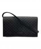 GUCCIグッチ）の古着「ショルダーウォレット GG マイクログッチシマレザー」｜ブラック