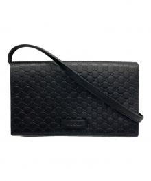 GUCCI（グッチ）の古着「ショルダーウォレット GG マイクログッチシマレザー」｜ブラック