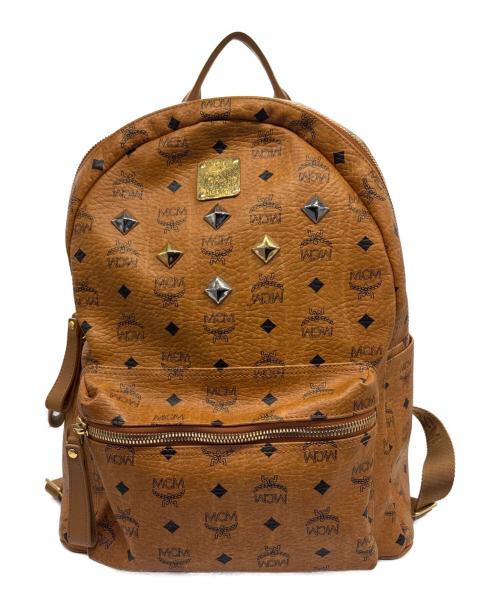 MCM（エムシーエム）MCM (エムシーエム) スタッズリュック ブラウンの古着・服飾アイテム