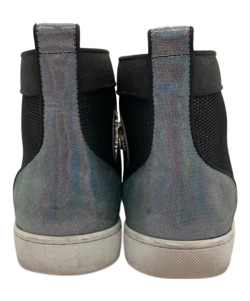 Christian Louboutin（クリスチャン・ルブタン）Christian Louboutin (クリスチャン・ルブタン) ハイカットスニーカー ブラック×シルバー サイズ:401/2の古着・服飾アイテム