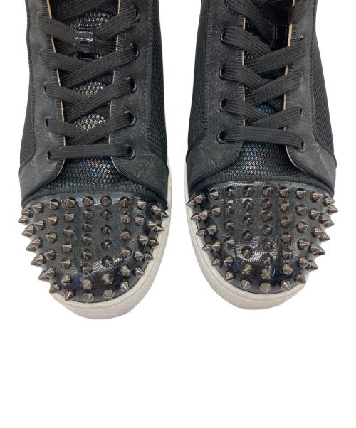 Christian Louboutin（クリスチャン・ルブタン）Christian Louboutin (クリスチャン・ルブタン) ハイカットスニーカー ブラック×シルバー サイズ:401/2の古着・服飾アイテム