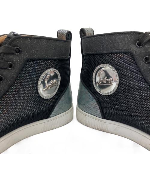 Christian Louboutin（クリスチャン・ルブタン）Christian Louboutin (クリスチャン・ルブタン) ハイカットスニーカー ブラック×シルバー サイズ:401/2の古着・服飾アイテム