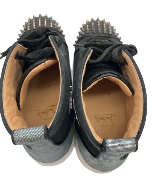 Christian Louboutin（クリスチャン・ルブタン）Christian Louboutin (クリスチャン・ルブタン) ハイカットスニーカー ブラック×シルバー サイズ:401/2の古着・服飾アイテム