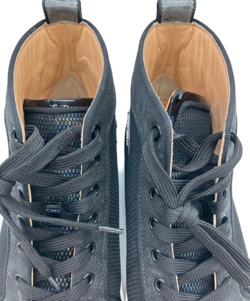 Christian Louboutin（クリスチャン・ルブタン）Christian Louboutin (クリスチャン・ルブタン) ハイカットスニーカー ブラック×シルバー サイズ:401/2の古着・服飾アイテム