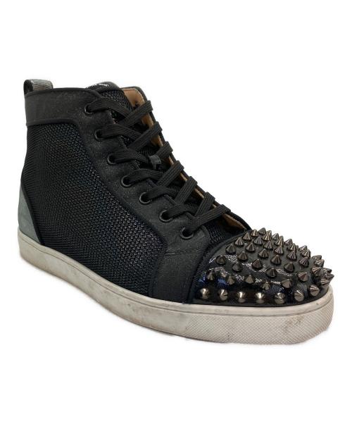 Christian Louboutin（クリスチャン・ルブタン）Christian Louboutin (クリスチャン・ルブタン) ハイカットスニーカー ブラック×シルバー サイズ:401/2の古着・服飾アイテム