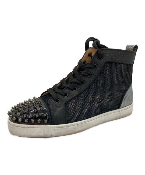 Christian Louboutin（クリスチャン・ルブタン）Christian Louboutin (クリスチャン・ルブタン) ハイカットスニーカー ブラック×シルバー サイズ:401/2の古着・服飾アイテム