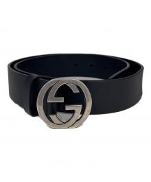 GUCCI（グッチ）の古着「ベルト　インターロッキングGバックル」｜ブラック