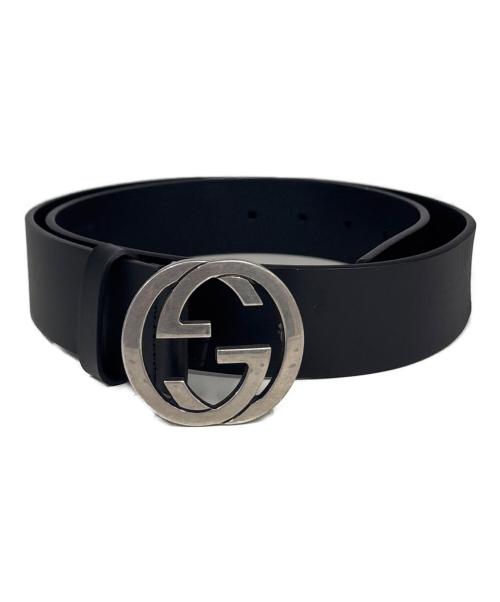 GUCCI（グッチ）GUCCI (グッチ) ベルト　インターロッキングGバックル ブラックの古着・服飾アイテム