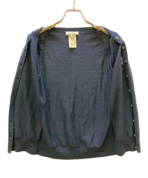 CELINE（セリーヌ）CELINE (セリーヌ) トリオンフ刺繍ニットカーディガン ネイビー サイズ:Sの古着・服飾アイテム