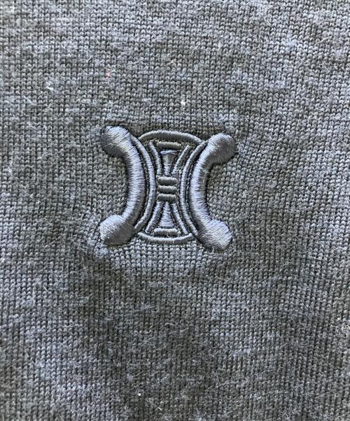CELINE（セリーヌ）CELINE (セリーヌ) トリオンフ刺繍ニットカーディガン ネイビー サイズ:Sの古着・服飾アイテム