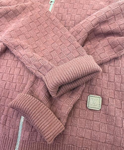 LOUIS VUITTON（ルイ ヴィトン）LOUIS VUITTON (ルイ ヴィトン) ダミエ コットンウール ジップアップカーディガン ワインレッド サイズ:XSの古着・服飾アイテム