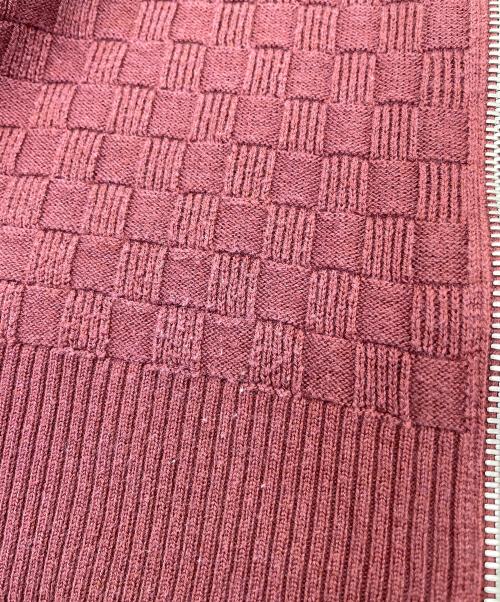LOUIS VUITTON（ルイ ヴィトン）LOUIS VUITTON (ルイ ヴィトン) ダミエ コットンウール ジップアップカーディガン ワインレッド サイズ:XSの古着・服飾アイテム