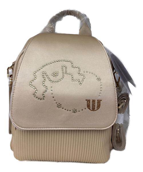M U SPORTS（エムユースポーツ）M U SPORTS (エムユースポーツ) デュアルレザービジューロイヤルバックパッ ベージュ 未使用品の古着・服飾アイテム
