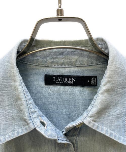 LAUREN RALPH LAUREN（ローレン ラルフ ローレン）LAUREN RALPH LAUREN (ローレン ラルフ ローレン) 半袖ワンピース ブルー サイズ:4の古着・服飾アイテム