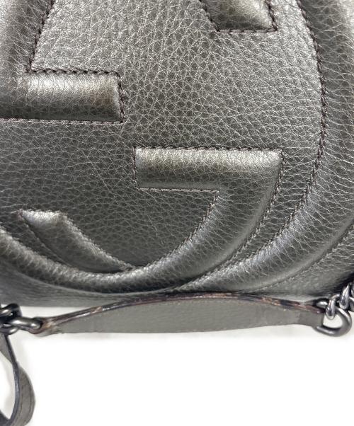 GUCCI（グッチ）GUCCI (グッチ) チェーンショルダーバッグ　インターロッキング メタリックグレーの古着・服飾アイテム