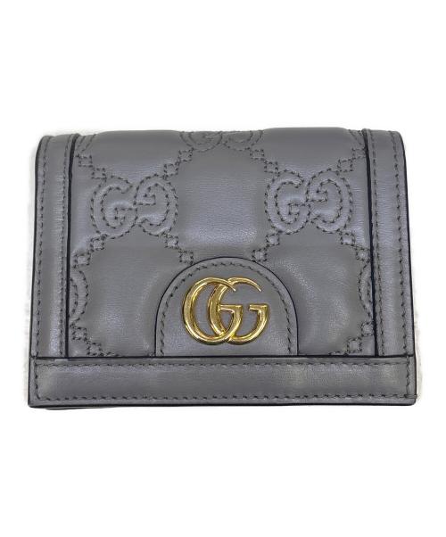 GUCCI（グッチ）GUCCI (グッチ) コンパクトウォレット　GGマトラッセ グレーの古着・服飾アイテム