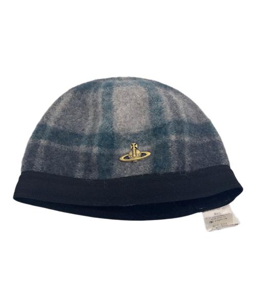Vivienne Westwood（ヴィヴィアンウエストウッド）Vivienne Westwood (ヴィヴィアンウエストウッド) ニット帽 グレー サイズ:S~Mの古着・服飾アイテム