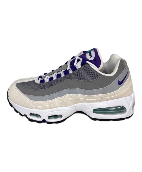 NIKE（ナイキ）NIKE (ナイキ) WMNS AIR MAX 95 BIG BUBBLE WHITE/COURT PURPLE-EMERALD GREEN ホワイト×グレー サイズ:28.5cmの古着・服飾アイテム