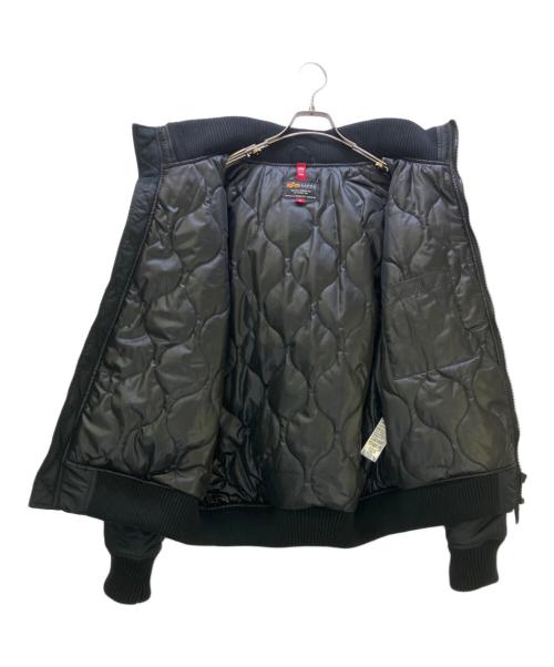 AVIREX（アヴィレックス）AVIREX (アヴィレックス) フーデッドリブジャケット ブラック サイズ:XLの古着・服飾アイテム