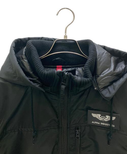 AVIREX（アヴィレックス）AVIREX (アヴィレックス) フーデッドリブジャケット ブラック サイズ:XLの古着・服飾アイテム
