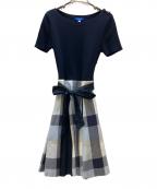 BLUE LABEL CRESTBRIDGEブルーレーベルクレストブリッジ）の古着「半袖ワンピース」｜ネイビー