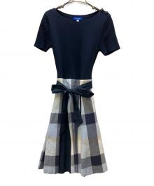 BLUE LABEL CRESTBRIDGE（ブルーレーベルクレストブリッジ）の古着「半袖ワンピース」｜ネイビー